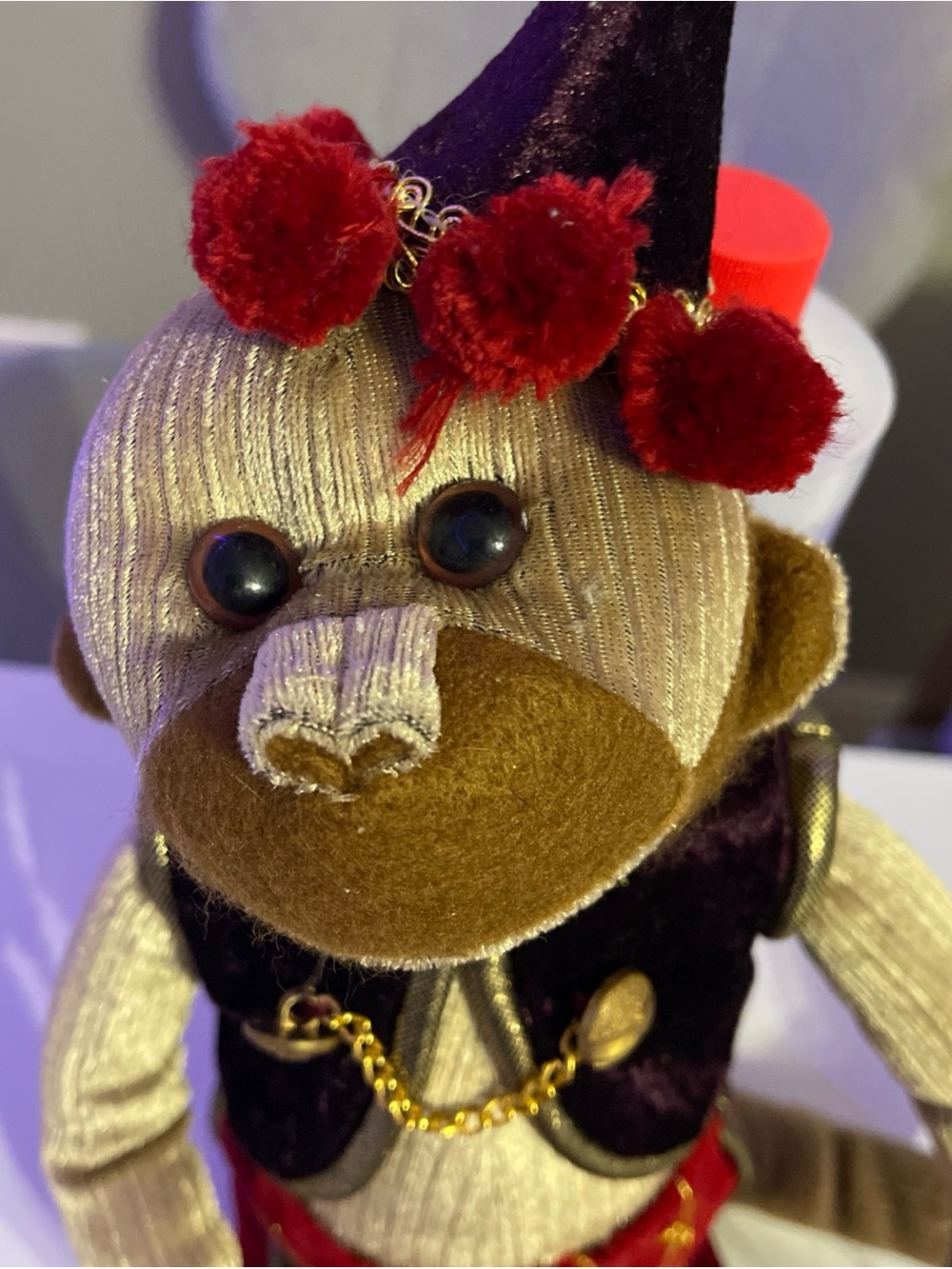 Mark Roberts Collection 21" Monkey Circus Animal Vintage jester plush animal